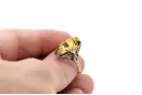 Vintage Anillo Peridoto amarillo Oro rosa antiguo original de 14k vrc082r